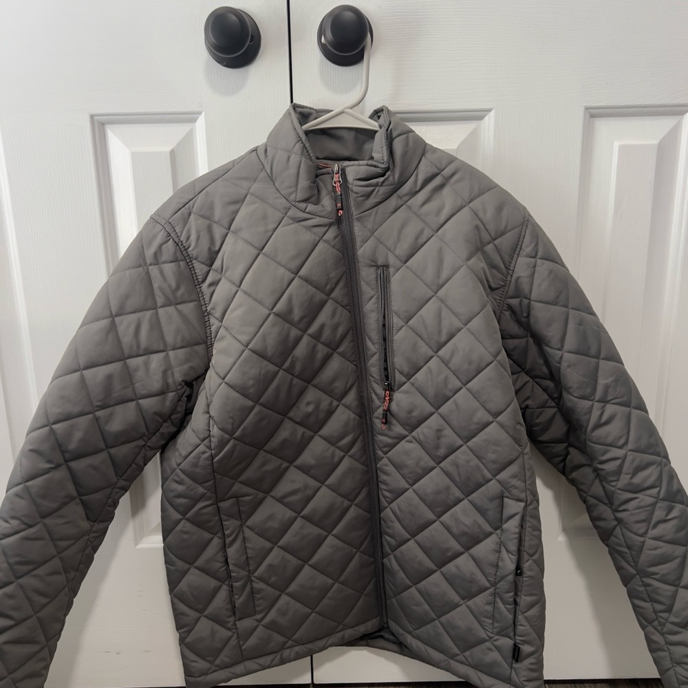 Hawke & Co Men's Quilted Puffer Jacket in Gray
